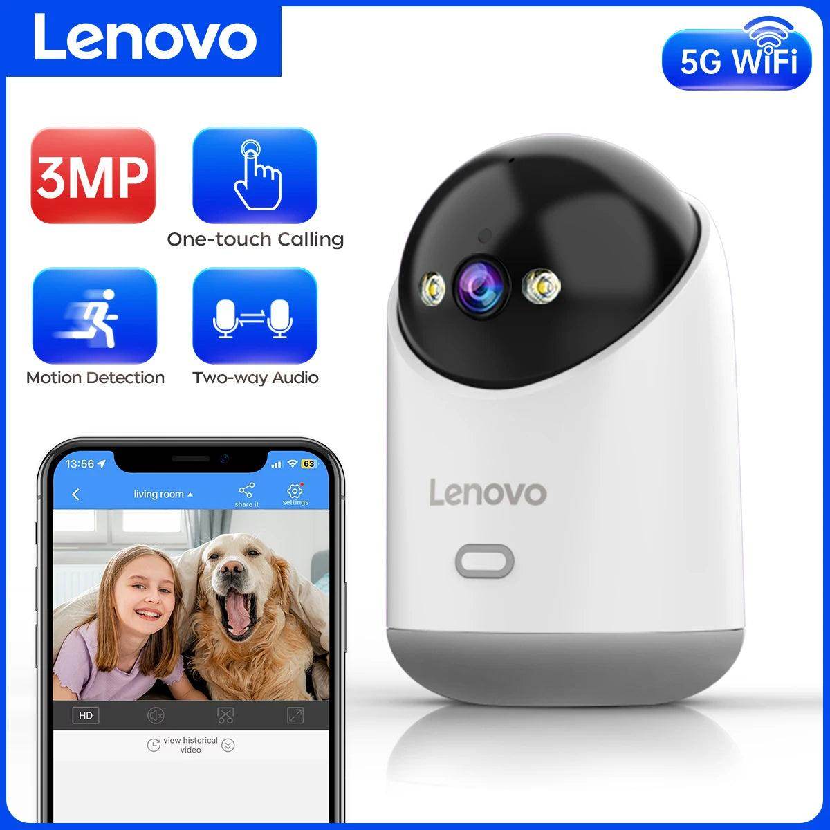 Baby Monitor Lenovo 3MP 5G WiFi PTZ Auto Track - P12 Hub Europe