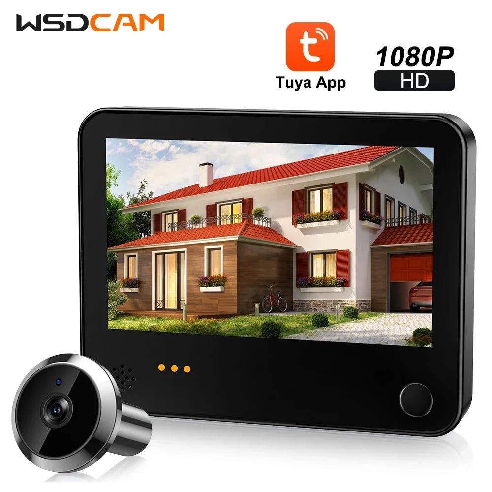 Peephole Camera 1080P WiFi | 4.3" LCD, PIR, Tuya, 6000mAh