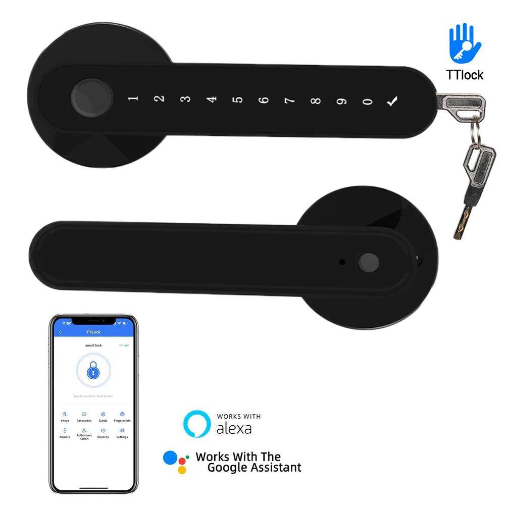 Fingerprint Smart Lock App, WiFi, Keypad, 5-in-1, 100 Users - P12 Hub Europe