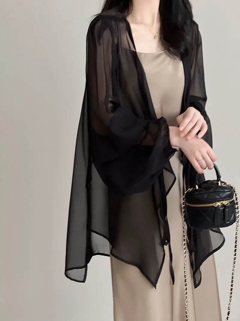 Women's V-neck Chiffon Loose Shirt - P12 Hub Europe