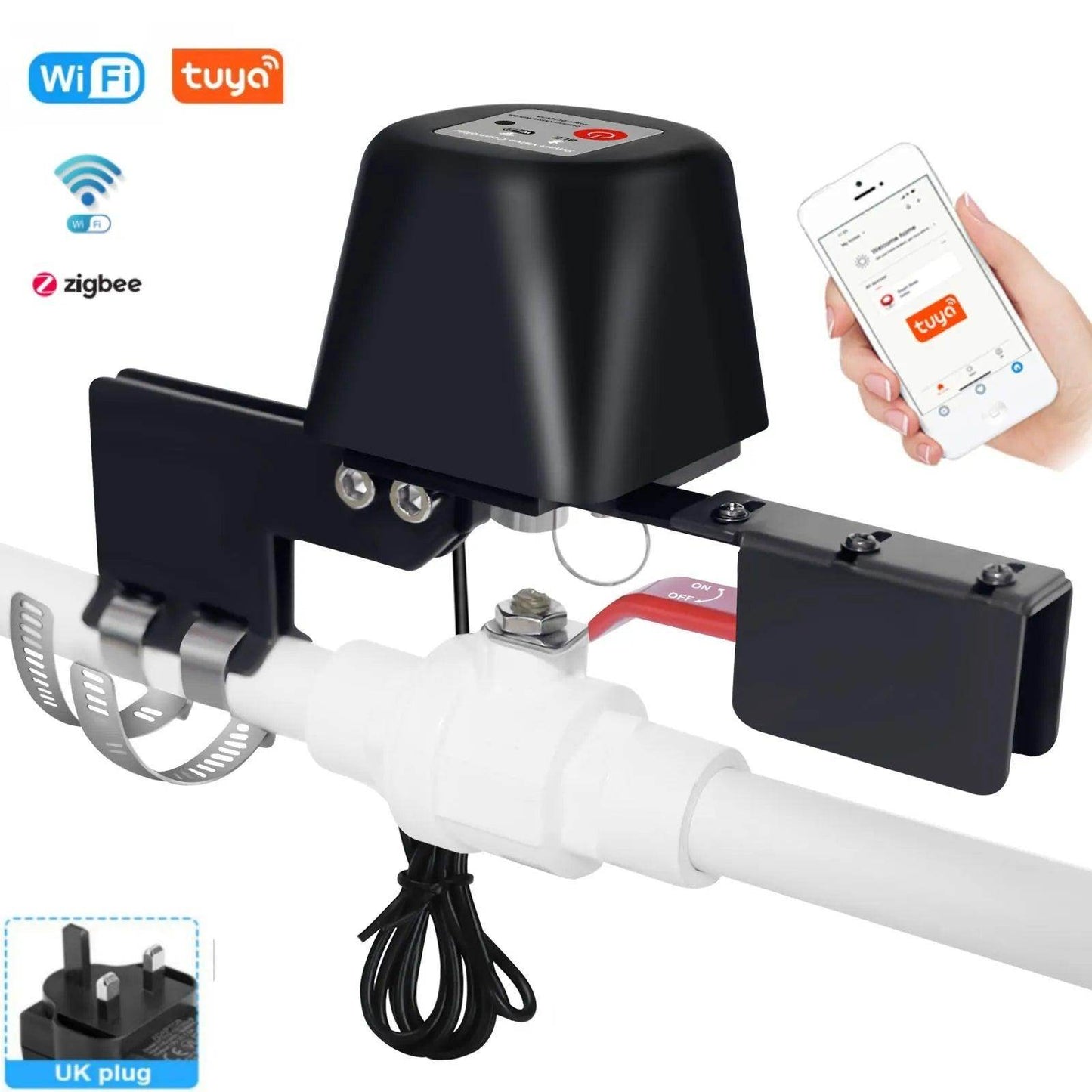 Smart Valve Water and Gas WiFi, Zigbee, Works with Alexa - P12 Hub Europe