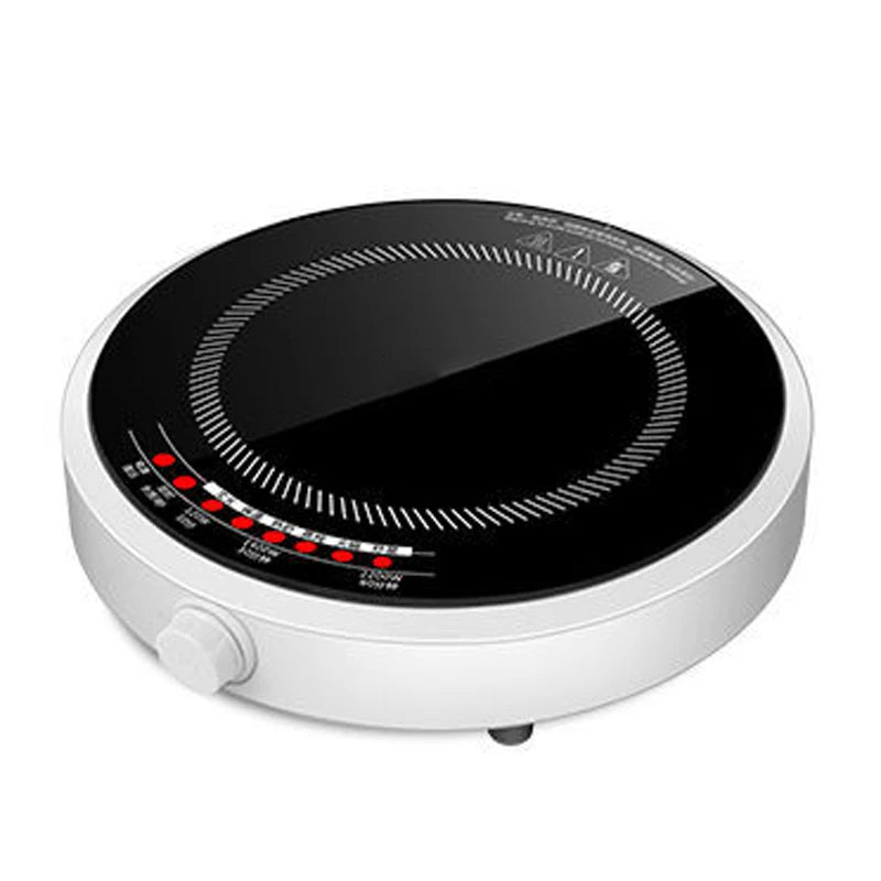 Round Smart Induction Cooker Household High Power 2200W Mini Gift Electric Hot Pot Black Microcrystalline Panel
