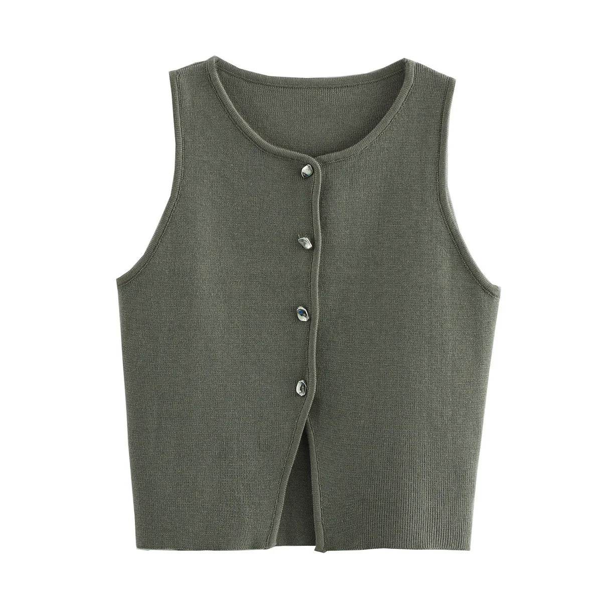 Women Cropped Knit Vest - P12 Hub Europe