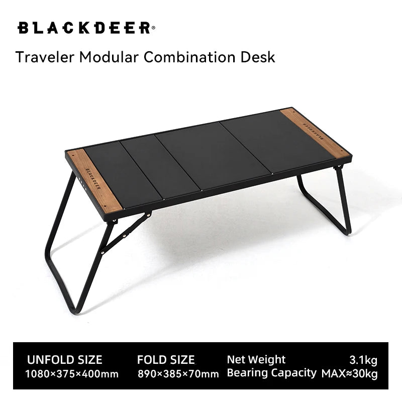 BLACKDEER Camping Folding Aluminum Alloy IGT Table Multifunctional Portable BBQ Grill Wood Table Outdoor Picnic Fishing