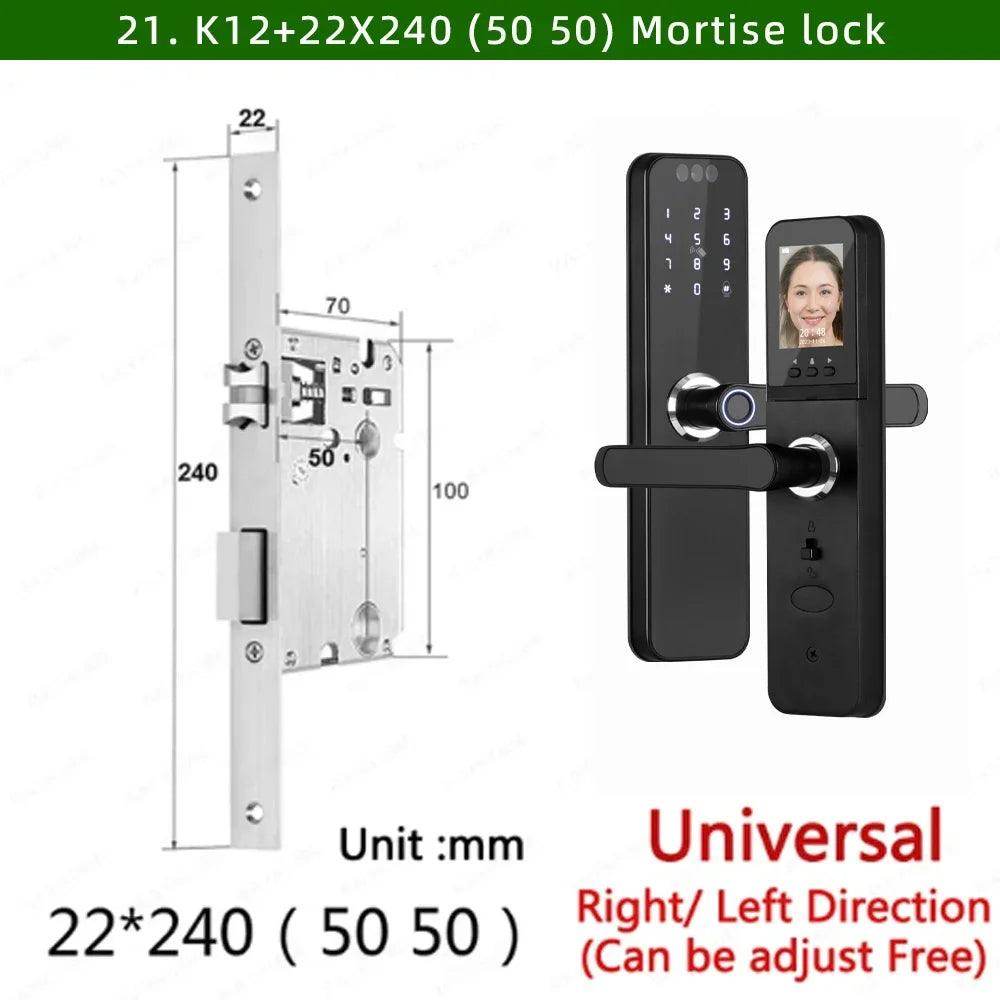 WiFi 3D Face Lock Camera, Screen, Fingerprint, 35-55mm - P12 Hub Europe