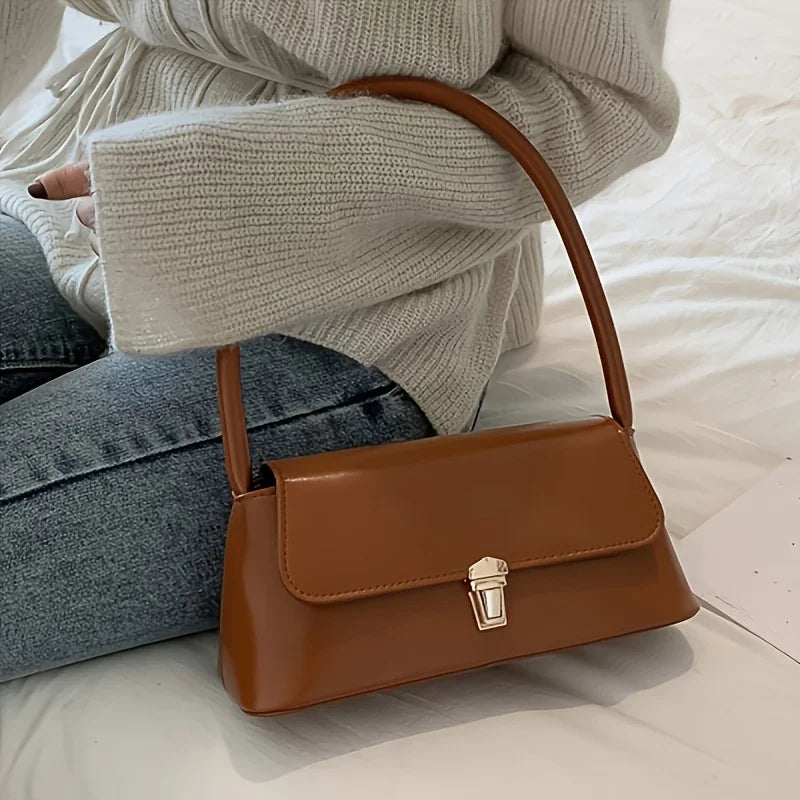 Fashionable Retro Baguette Bag for Women, Elegant Underarm Shoulder Bag, Small Luxury Tote for Daily Commute