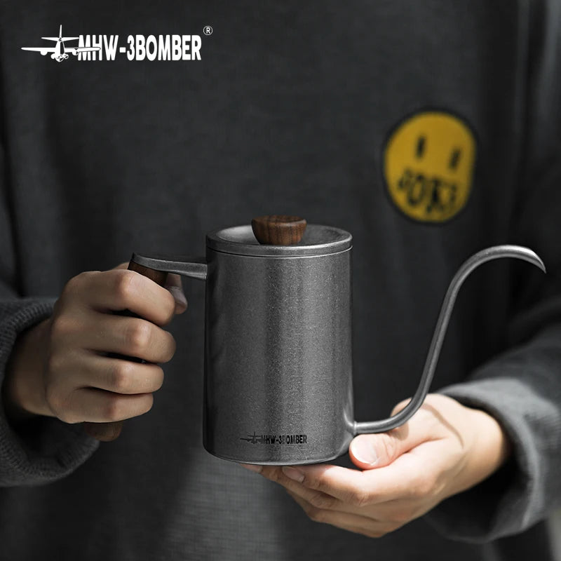 MHW-3BOMBER Pour Over Coffee Kettle 400ml/600ml Stainless Steel Gooseneck Tea Water Pot Chic Cafe Barista Kitchen Accessories