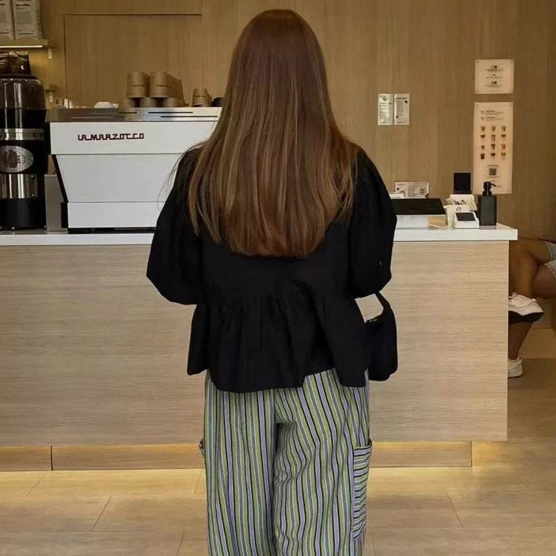 Women's Ruffle Puff Blouse - P12 Hub Europe
