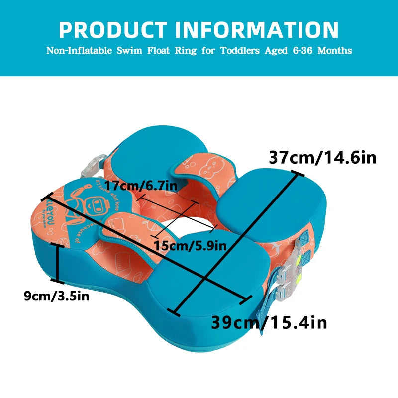 Baby Swimming Pool Floats Non-inflatable Underarm Buoyancy Ring with Safet Buckles