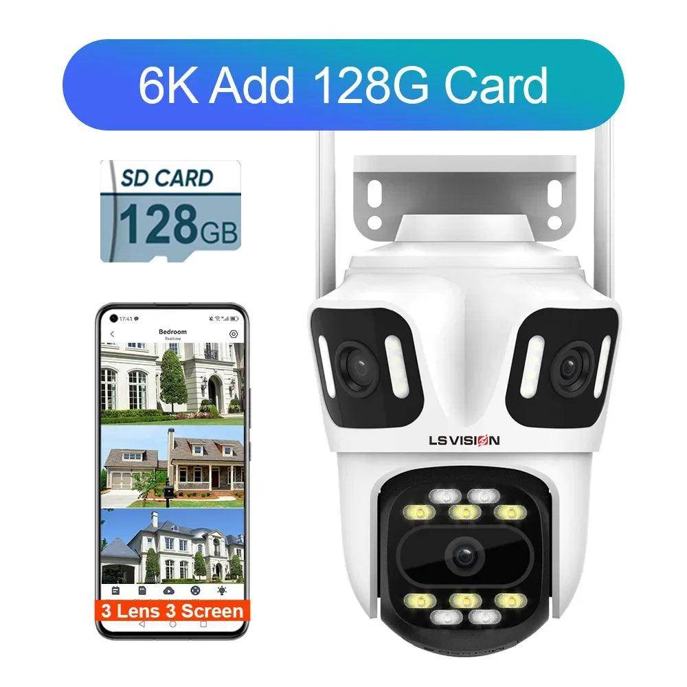 Camera 3-Lens PTZ WiFi 12MP 6K, Auto Track, Color Night - P12 Hub Europe