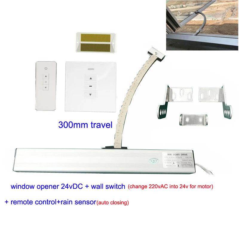 WiFi Smart Window Opener Kit | Casement, Hinge, Remote, Rain Sensor - P12 Hub Europe