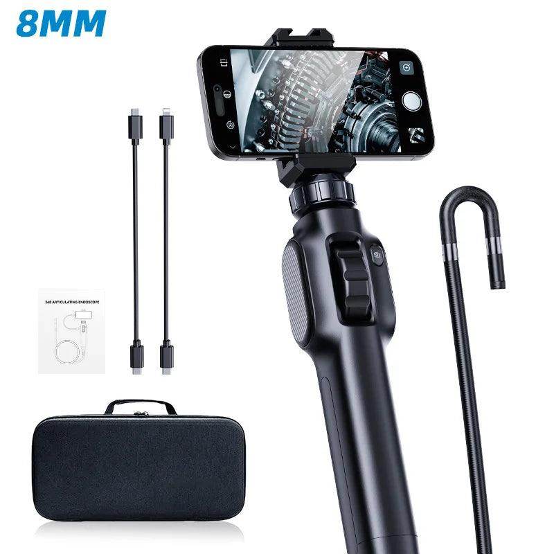 Borescope 8mm 360° Rotating 1080P, IPS, iOS/Android/Screen - P12 Hub Europe