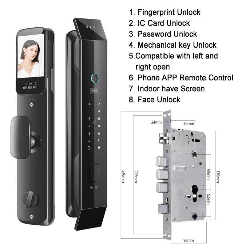 Smart Lock Video Doorbell, App, 6-in-1, 4200mAh - P12 Hub Europe