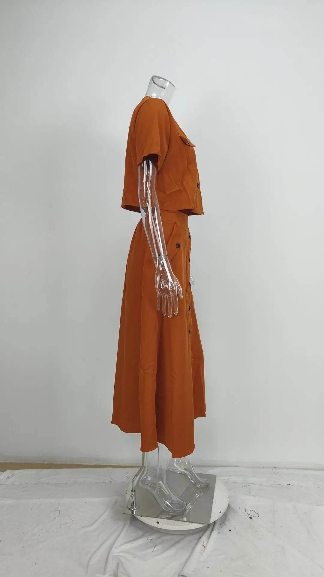 Office Crop Shirt Skirt Set - P12 Hub Europe