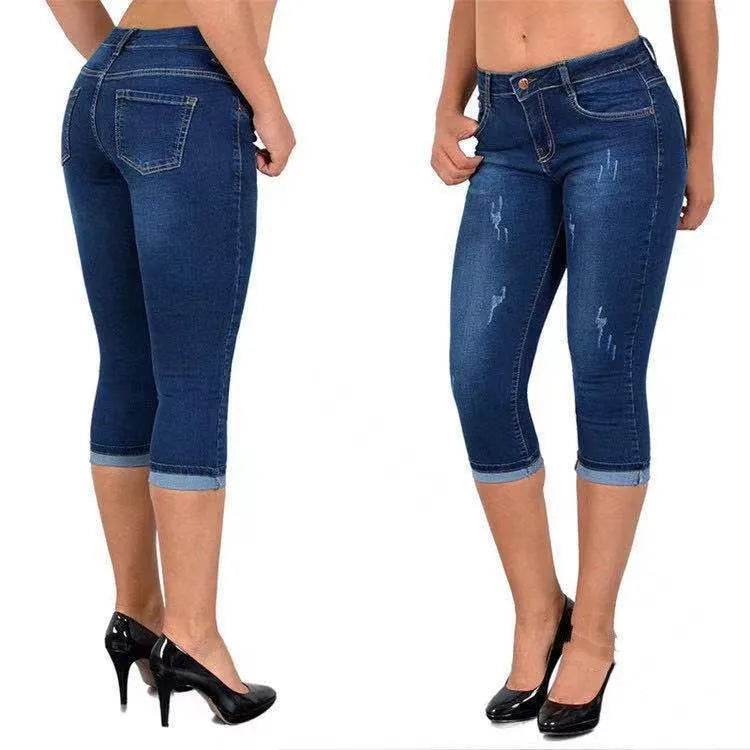 Skinny Denim Capri Pants - P12 Hub Europe