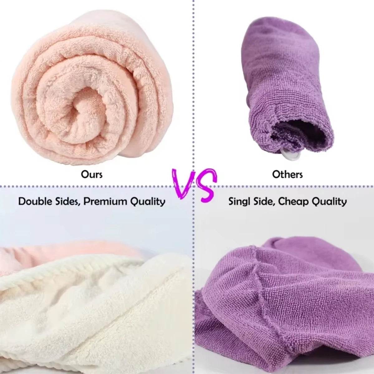 Women's dry hair towels are household items used for wiping hair, including thick and highly absorbent headscarves, quick drying - P12 Hub Europe