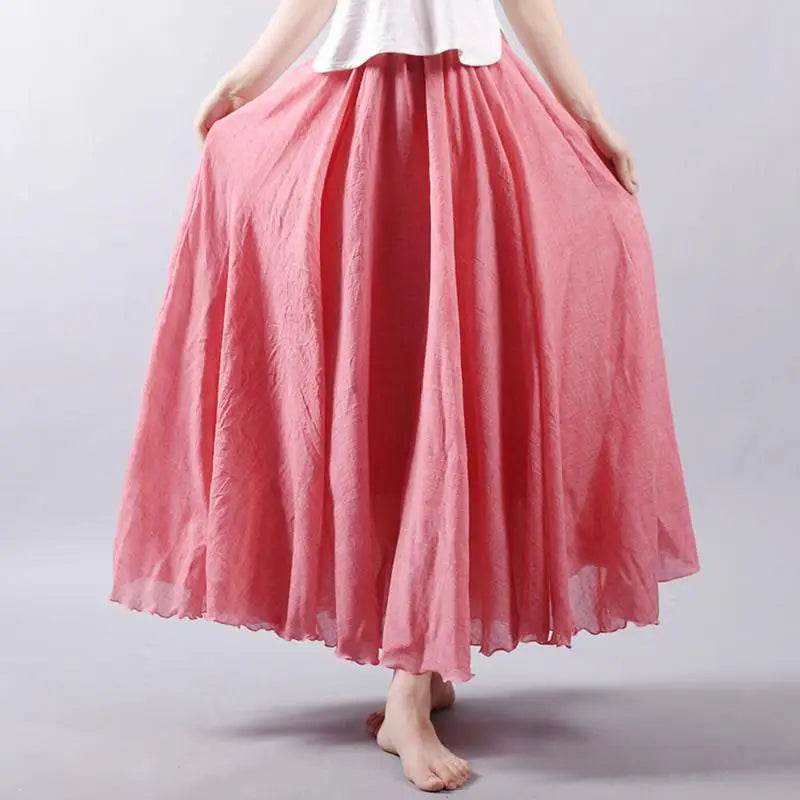 Women's Elegant Linen Maxi Skirt - P12 Hub Europe