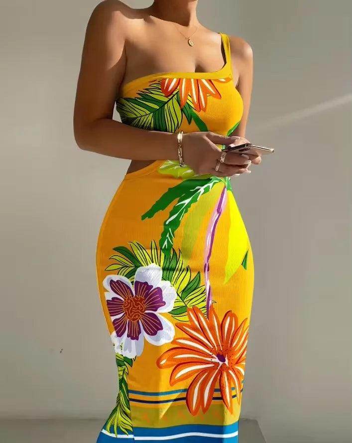 Chain Neck Halter Midi Dress Backless Bodycon Beach - P12 Hub Europe