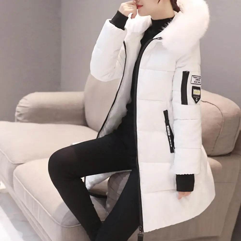 Women's Long Fur Collar Parka - P12 Hub Europe