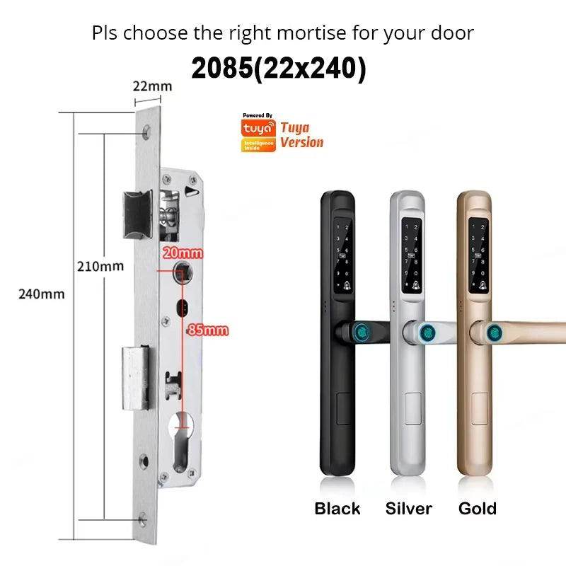 Sliding Door Lock 85/92mm, IP66, Fingerprint, Card, Code - P12 Hub Europe