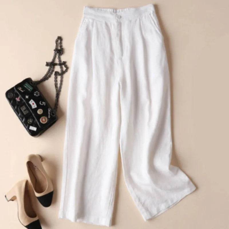 Women's Wide-Leg Linen Pants - P12 Hub Europe