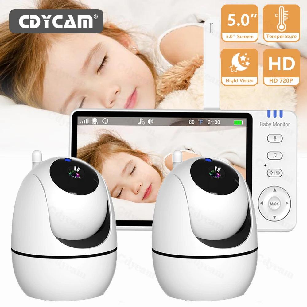 Baby Monitor 5" Video Pan/Tilt, 2-Way Audio, Temp, 3500mAh - P12 Hub Europe