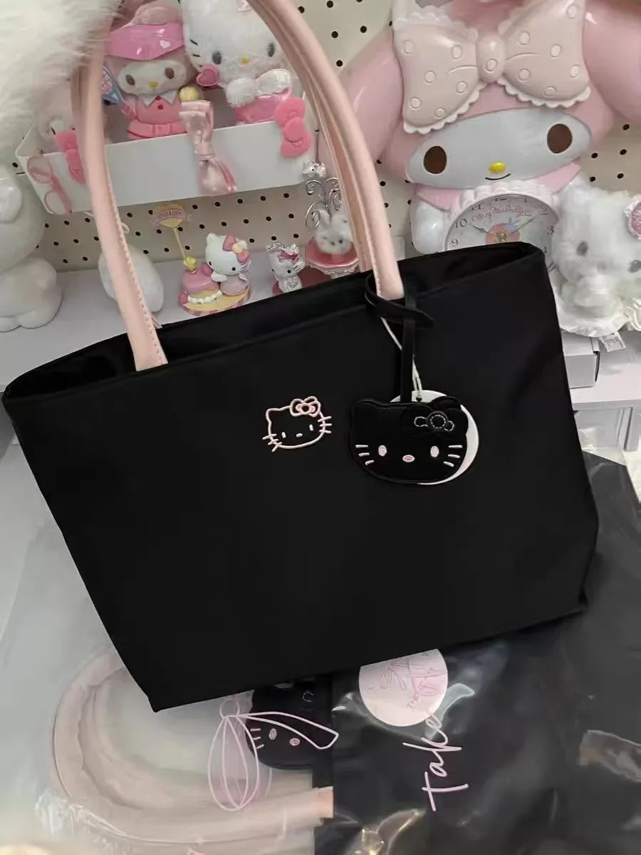 INS Cute Cartoon Hellokitty Embroidered Shoulder Bag Fashion Large Capacity Girl Daily Commuting Storage Crossbody Bag WomenGift