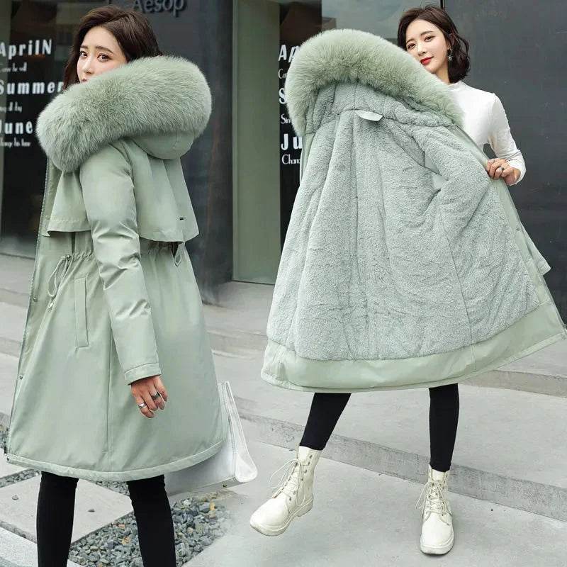 Warm Fur Collar Long Parka - P12 Hub Europe