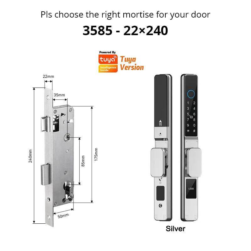 WiFi Smart Sliding Door Lock IP66, Fingerprint, Card, Code - P12 Hub Europe