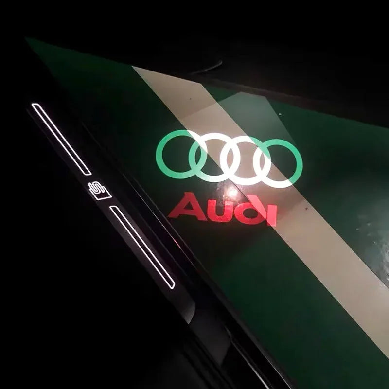 2Pcs LED Car Door Welcome Light Car Logo Projector Lights For Audi Sline RS A3 A4 A5 A6 A7 A8 S3 S4 Q2 Q3 Q5 Q7 S6 RS3 RS5 RS6