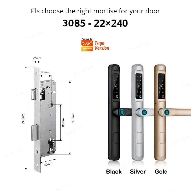 Sliding Door Lock 85/92mm, IP66, Fingerprint, Card, Code - P12 Hub Europe
