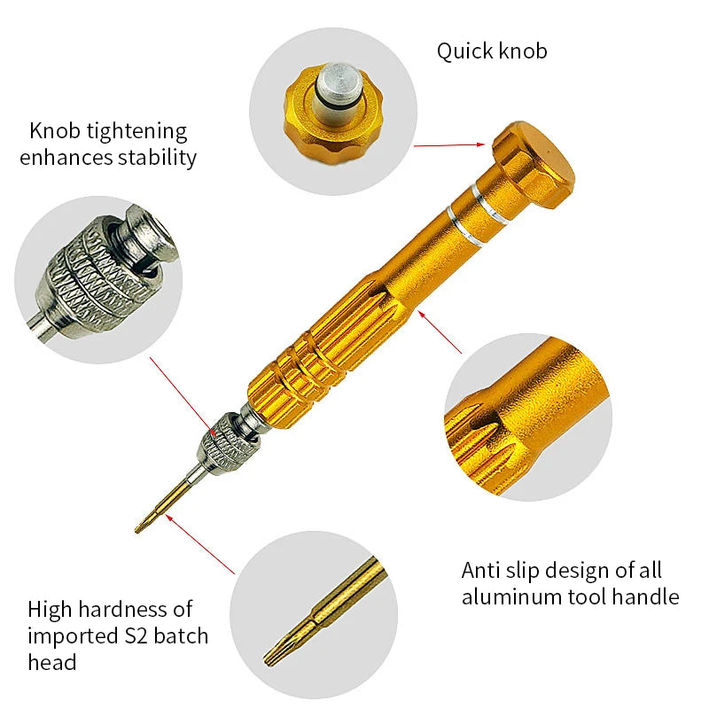 5 in 1 Screwdriver Bit Repair Kit For iPhone Android Mobile Phone Open Tool Disassemble Magnetic Torx Cross Pentalobe Head