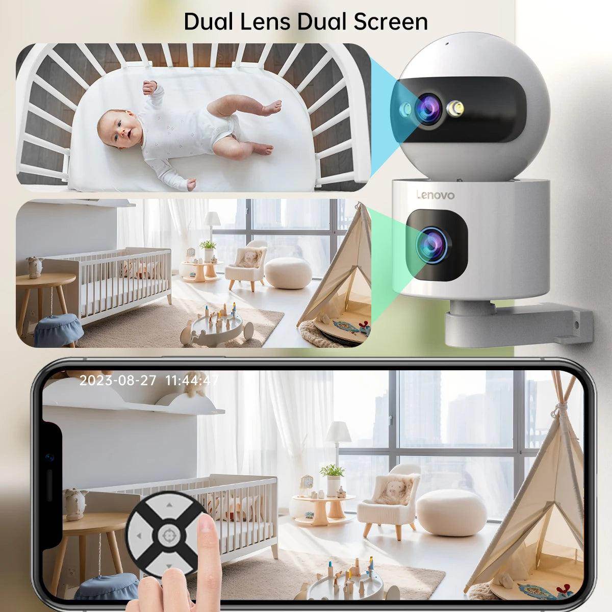 Indoor Camera Lenovo 4MP Dual Lens 5G WiFi, AI Track, 2-Way - P12 Hub Europe