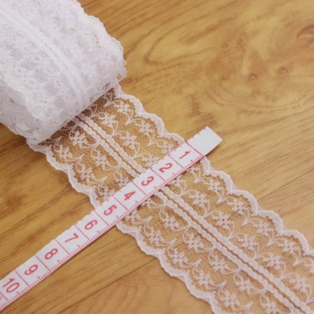 (5 yards/roll) 45mm White lace fabric Webbing Decoration Lovely gift packing Material - P12 Hub Europe