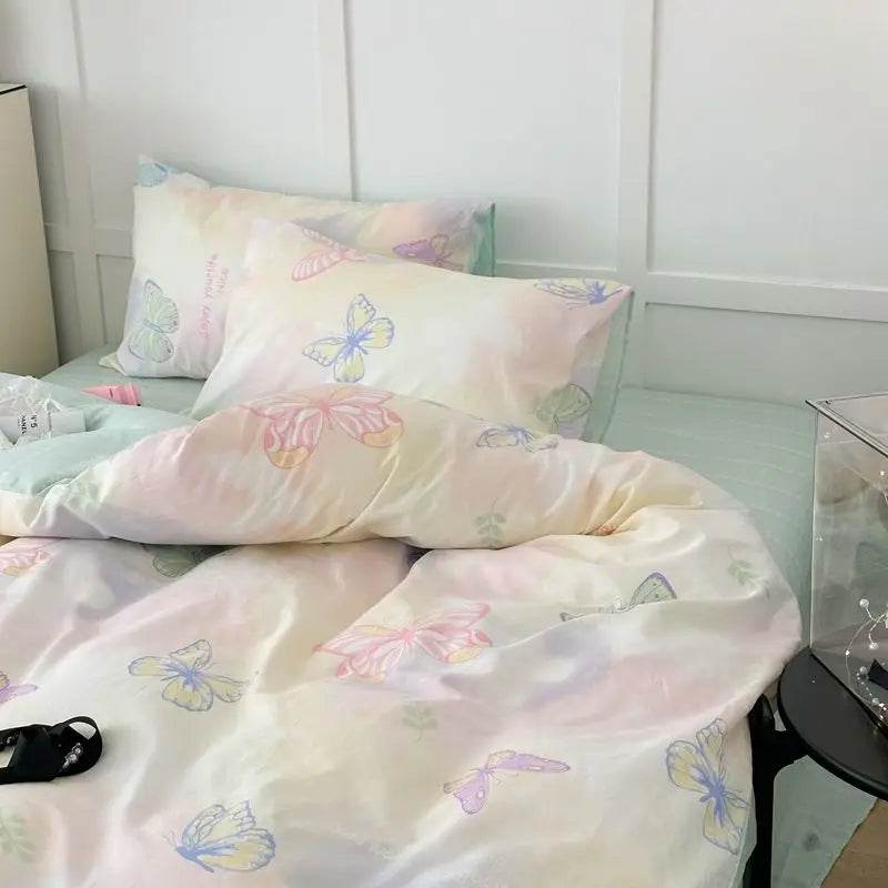 Summer Bedding Set 2024 Ins Twin Queen Duvet Cover Flat Sheet Pillowcase No Filler Girl Boys Hotel Home Bed Linens - P12 Hub Europe