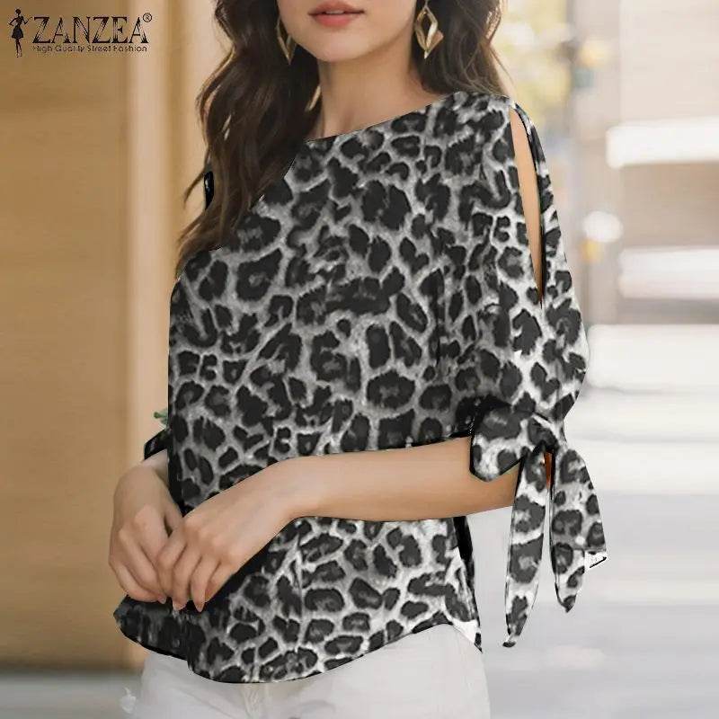 Women's Leopard Print Blouse - P12 Hub Europe