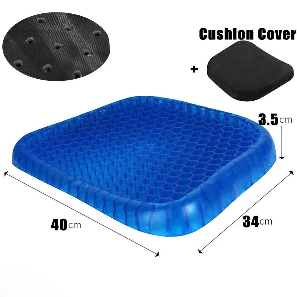 TPE Silicone Gel Seat Cushion Cooling Mat Honeycomb Thick Sitting Cushions Pads for Pressure Relief Back Pain Summer Ice Pad - P12 Hub Europe