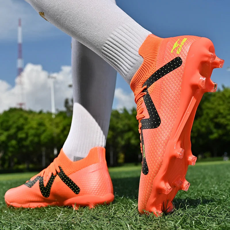 Original Brand Blue Men's Professional Soccer Cleats Turf Non-slip Football Shoes for Men Lace-up Low Cut Soccer Sneakers Male
