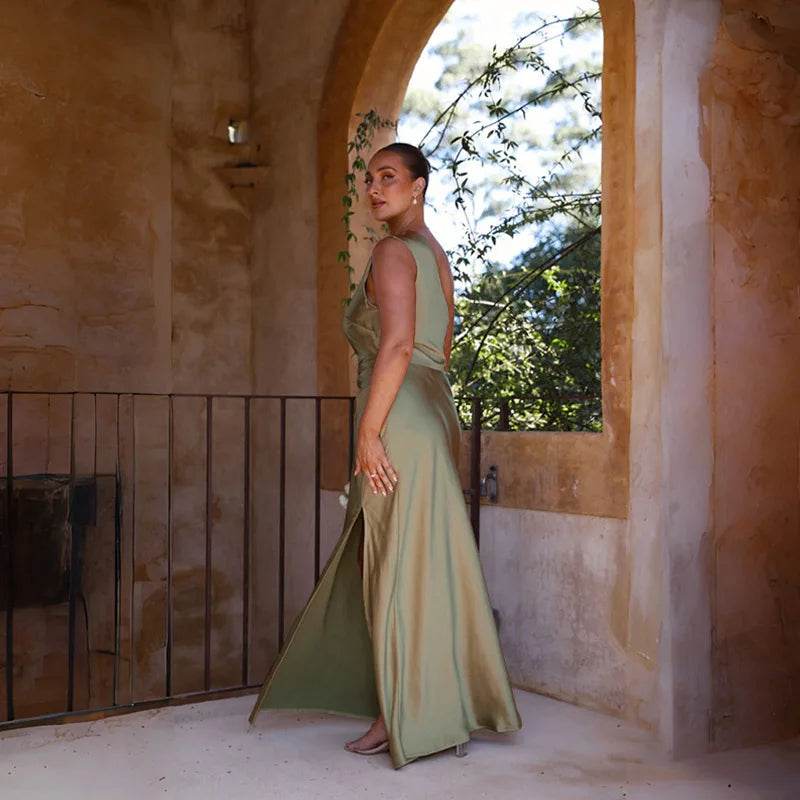 One-Shoulder Satin Dress for Summer Evenings & Weddings - P12 Hub Europe