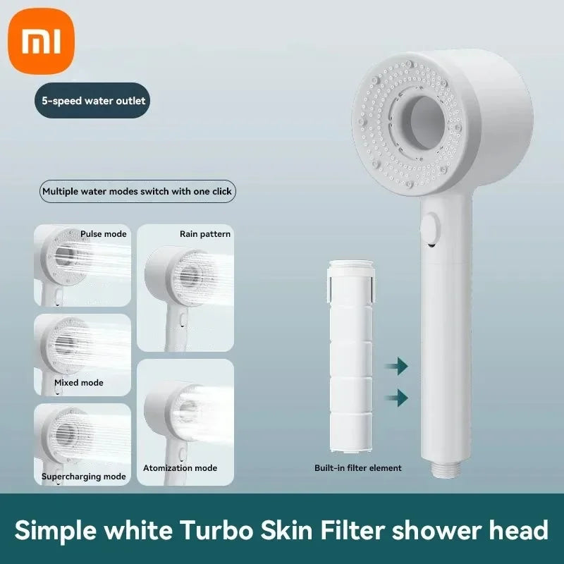 Xiaomi Mijia 5 Modes Shower Head High Pressure Showerhead Filter Rainfall Faucet Tap Bathroom Bath Home New Bathroom Accessories