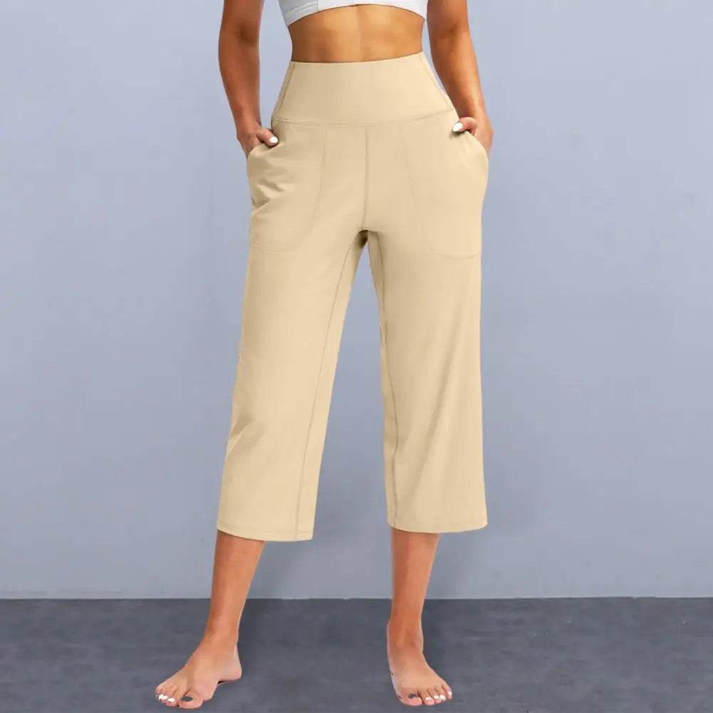 Women Elastic High Waist Capris - P12 Hub Europe