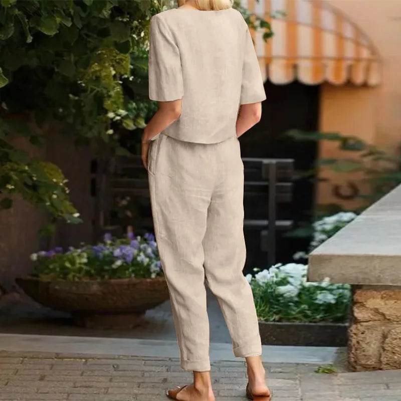 Women's Retro Cotton Linen Suit - P12 Hub Europe