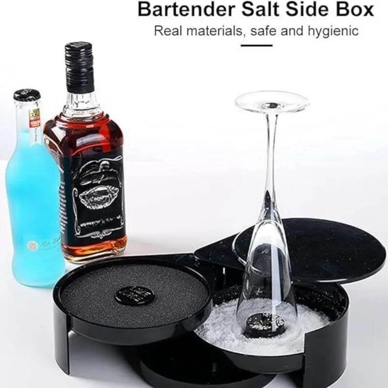 3 Tier Rotating Salt Rimmer Box Mixing Salt Sugar Rim Box Juice Wine Cocktail Seasoning Rimmers Bartender Bar Tools Barware - P12 Hub Europe