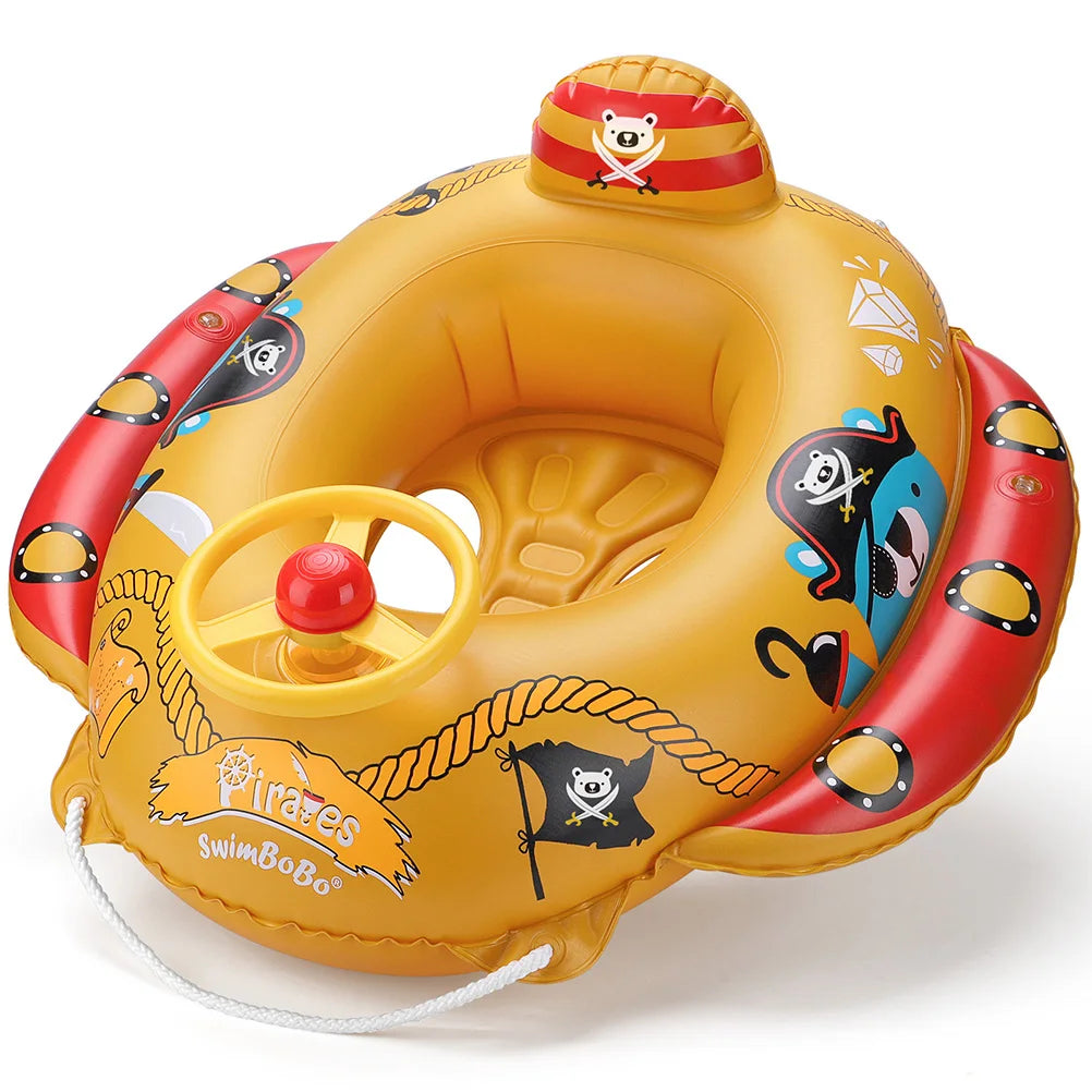Baby Swimming Pool Float With Water Gun Accessories Swim Ring Inflatable Floating Fun Toys Swim Seat Boat For 3-6Y