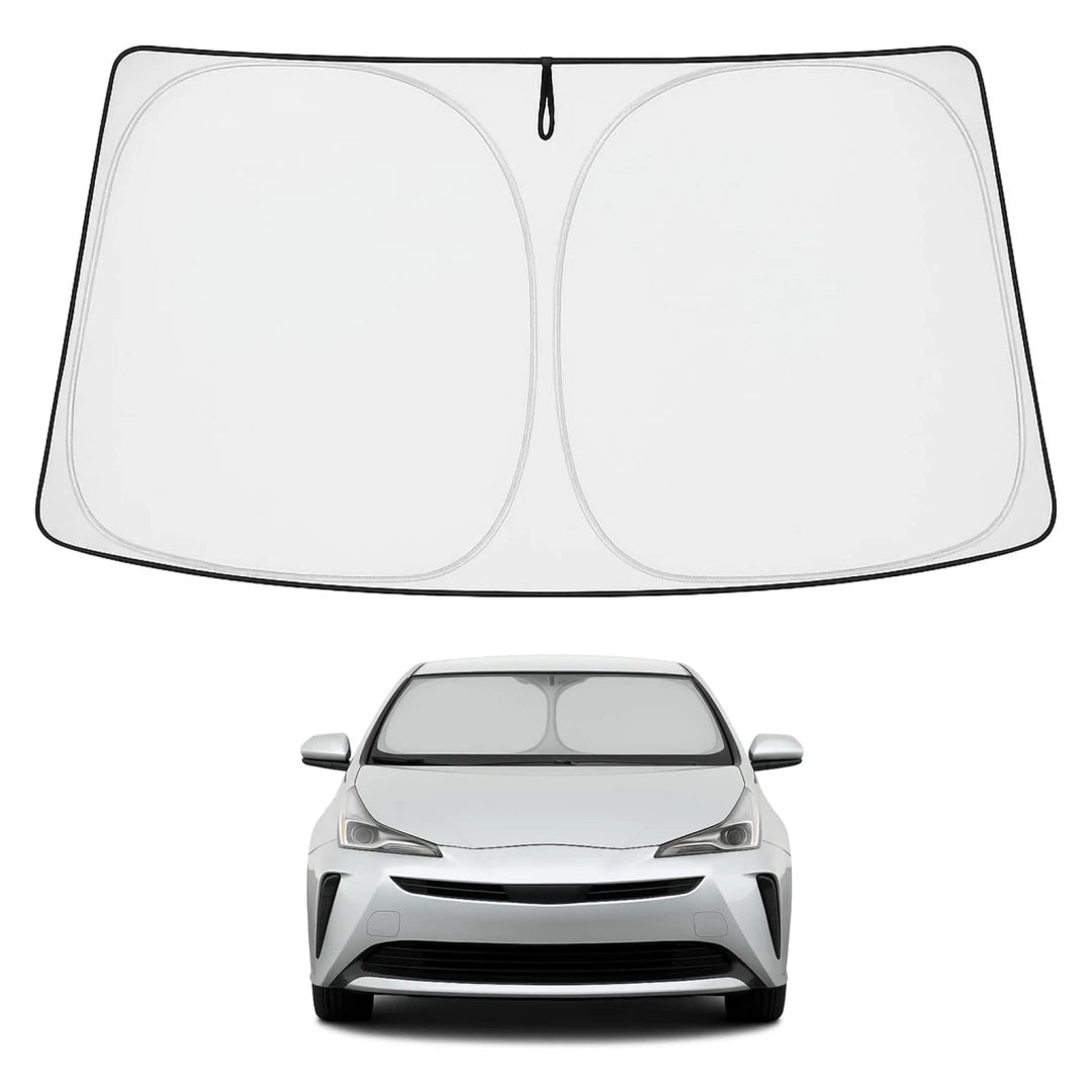 Upgraded Sunshade for 2016-2022 Toyota Prius Windshield UV Protection Fabric Metal Frame Full-Size Foldable Front Sun Shade
