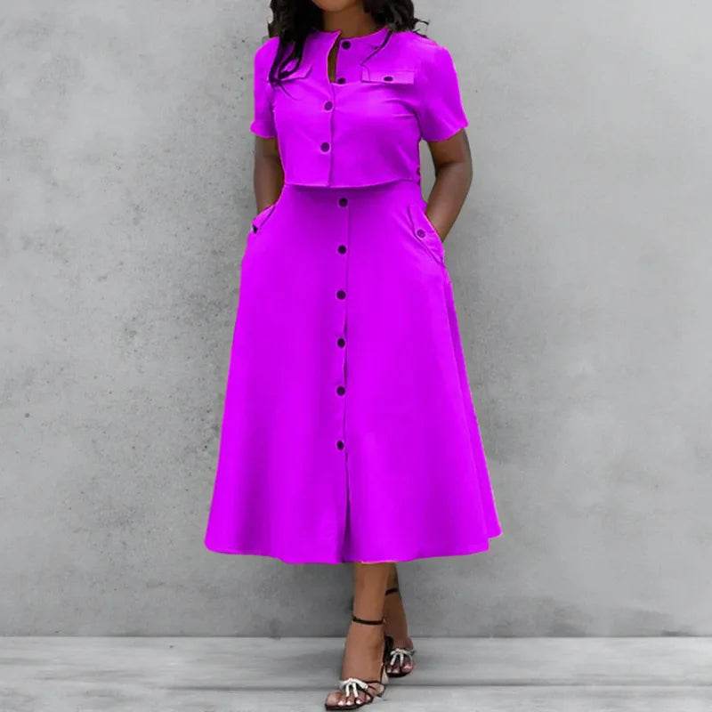 Women Elegant Button Skirt Set - P12 Hub Europe