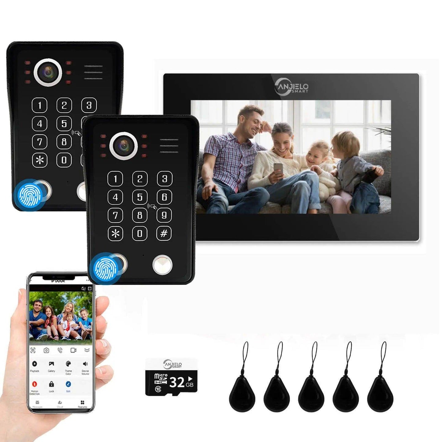 Intercom 1080P Fingerprint | 148° View, 5-in-1 Unlock - P12 Hub Europe