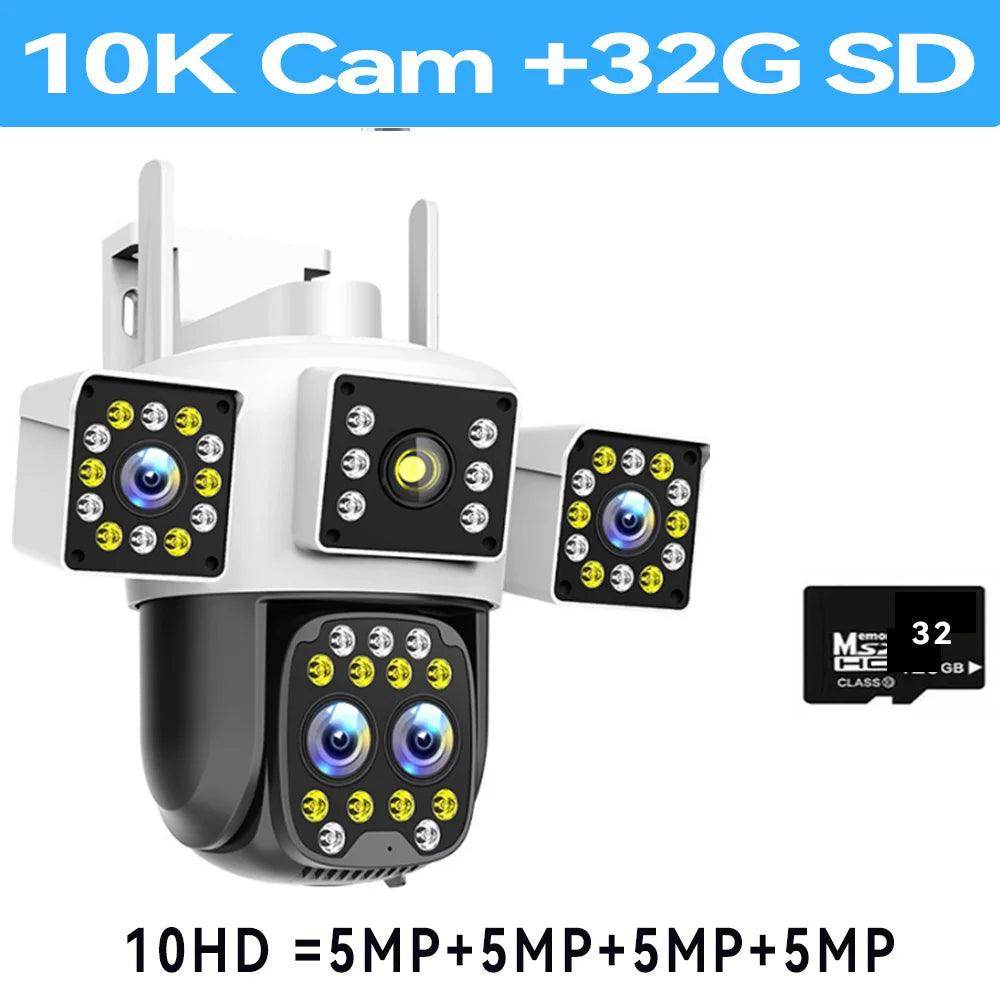 10x Zoom 4-Lens WiFi Cam 10K/20MP, Auto Track, Night - P12 Hub Europe
