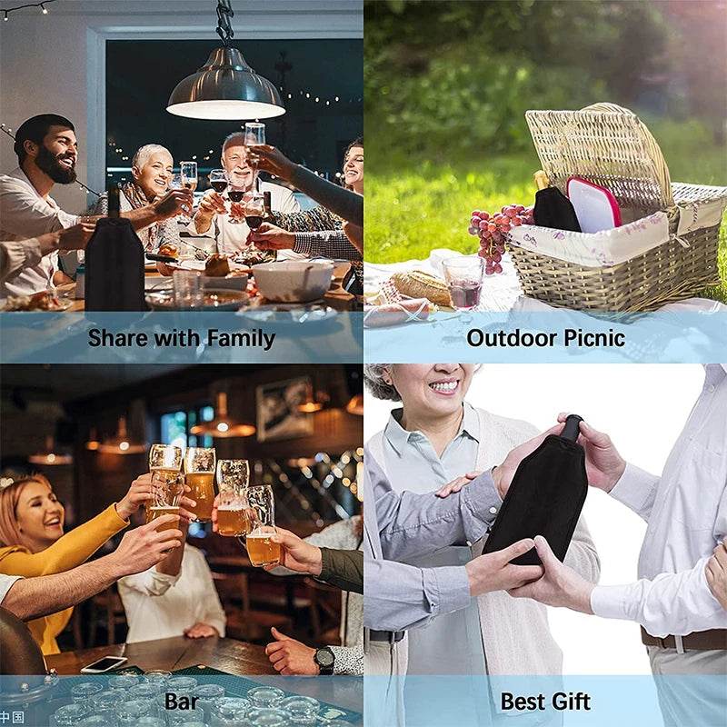 Wine Ice Bag Cooling Holder Jelly Picnic Beverage Nylon Wine Cooler Sleeve Soft Drink Rack Bar Tool Champagne Wine Bottle Covers - P12 Hub Europe