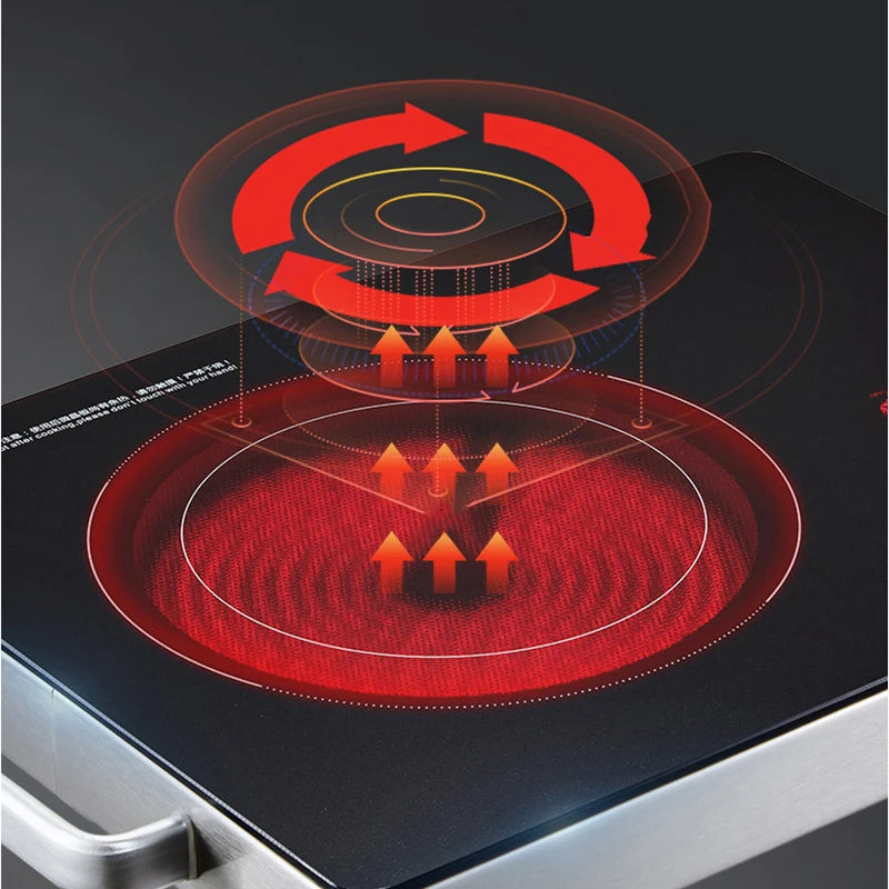 Electric Induction Cooker Black Microcrystalline Panel Induction Cooker Electric Heater Household Hot Pot 3500W High Power